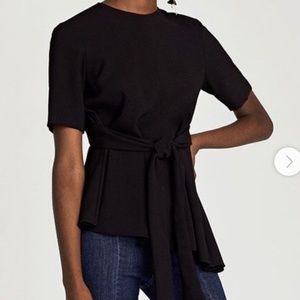 (NWT) Black Zara Asymmetrical Blouse